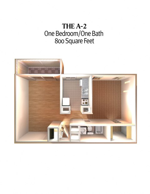 A2 Palms Floor Plans at DEL ORO APARTMENT HOMES, Plantation, FL, 33313